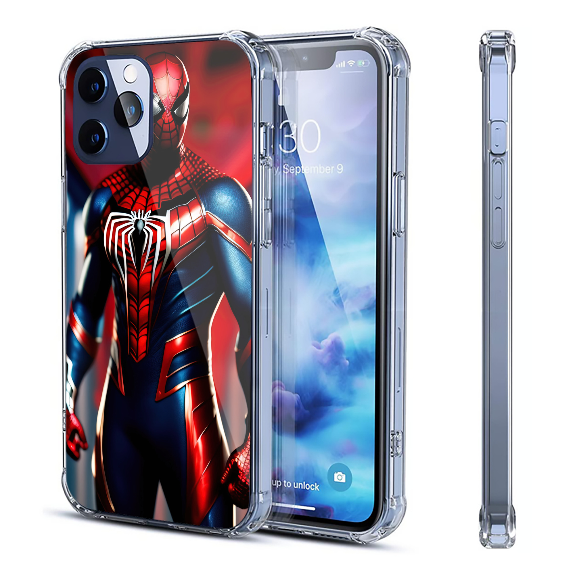 （画像用） Spider Man スパイダーマン 【iPhone 12シリーズ対応】透明スマホケース（クリアソフトケース）